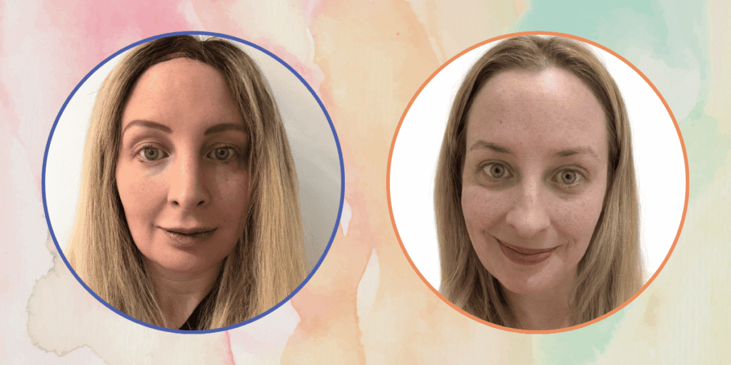 Two women’s portrait photos shown in circular frames alongside a blog on alcohol and intergenerational relationships.